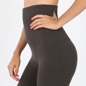 TUMMY-CONTROL FLEECE HIGH WAIST SEAMLESS LEGGINGS